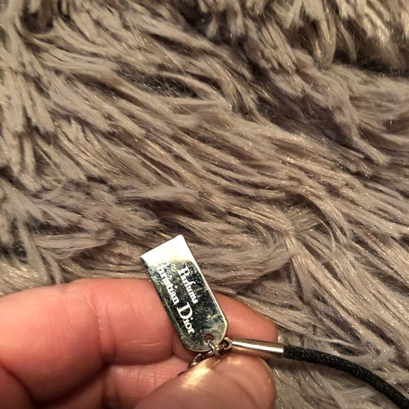 DIOR SILVER BALL W RHINESTONES LIP GLOSS NECKLACE - Picture 7 of 8